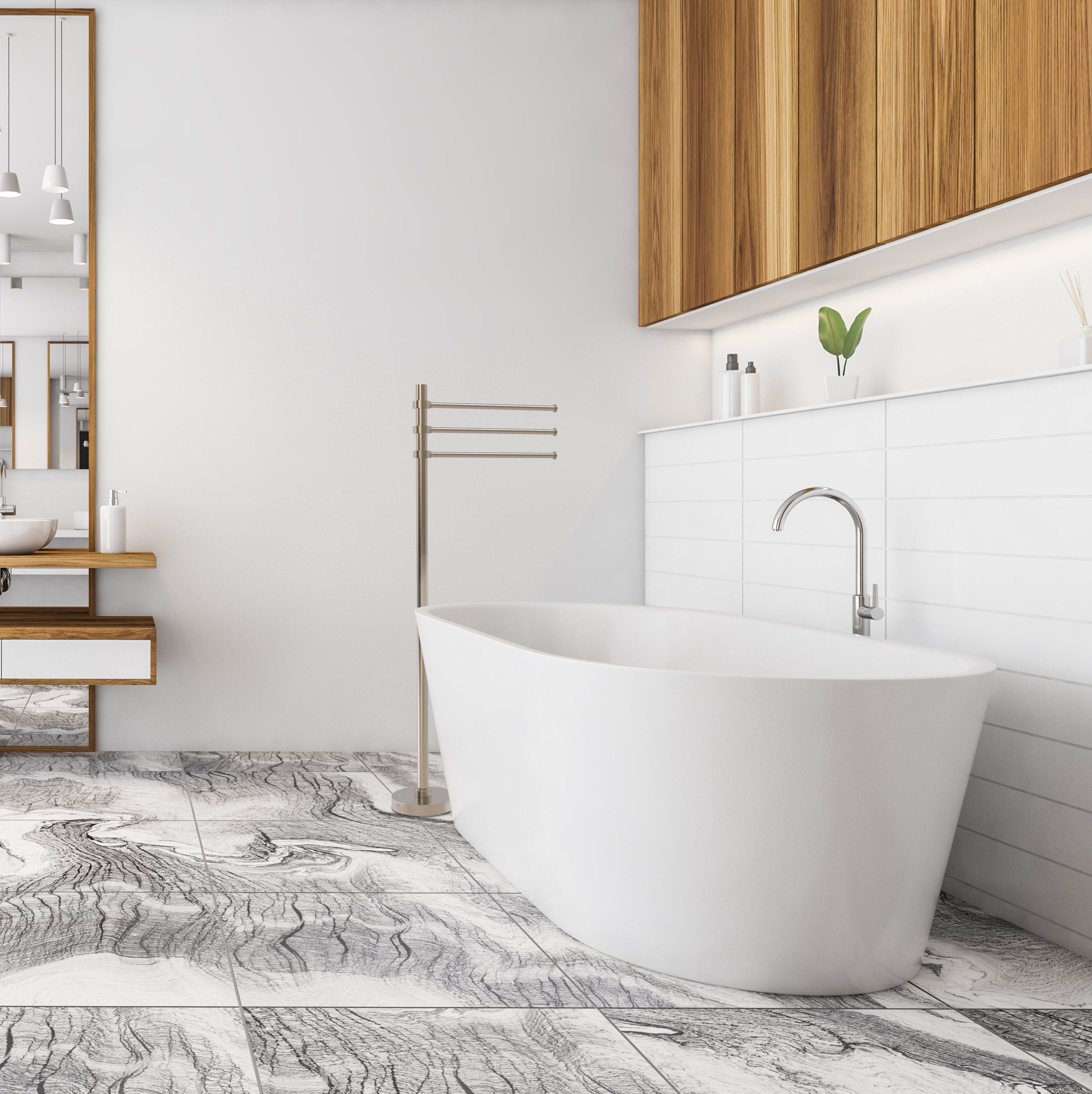 Towel Stand with 3 Pivoting 12 Inch Arms