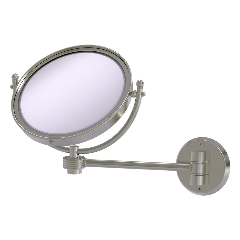 8 Inch Wall Mounted Make-Up Mirror with Grooved Accents