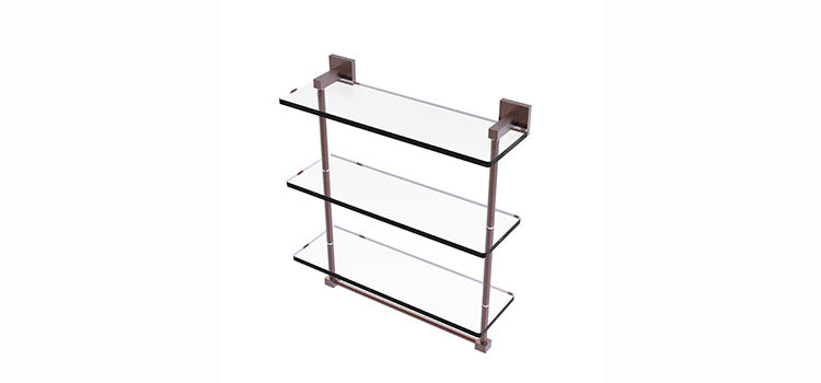 3-tiered glass shelf with towel bar, Allied Brass