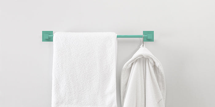 Teal towel bar from Allied Brass