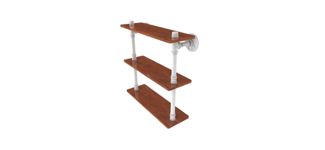 3-tiered wood shelves from Allied Brass