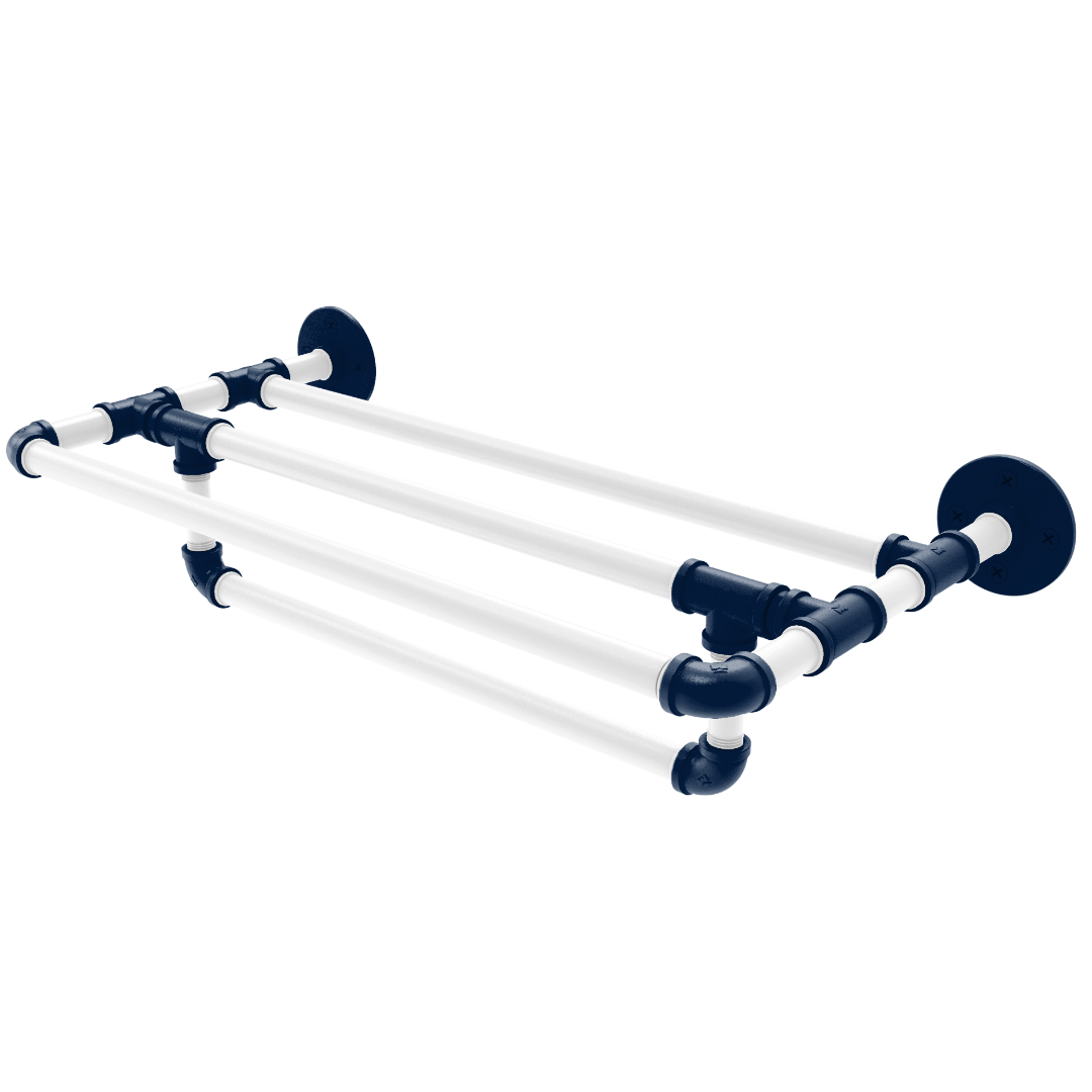 Collegiate Collection Wall Mounted Towel Shelf with Towel Bar Keystone State Blue and White Edition