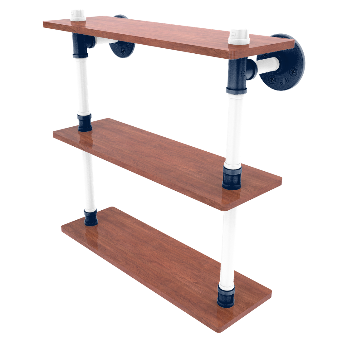 Collegiate Collection Wood Triple Shelf Keystone State Blue and White Edition