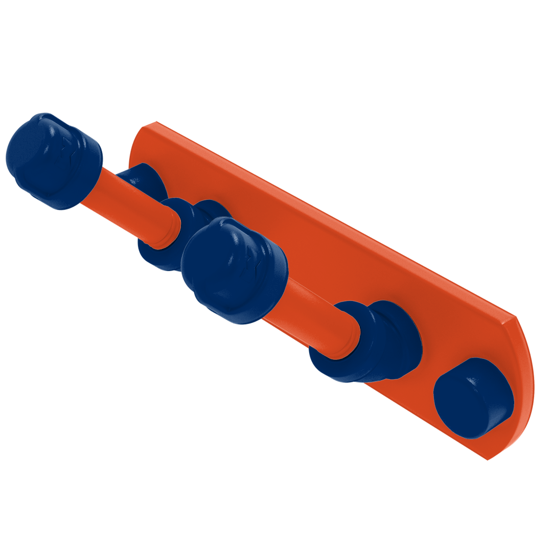 Collegiate Collection 2 Position Multi Hook Charlottesville Orange and Blue Edition