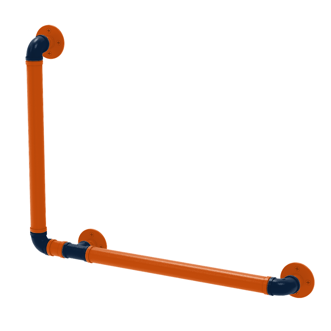 Collegiate Collection 90 Degree Grab Bar Left Hand Plainsmen Blue and Orange Edition