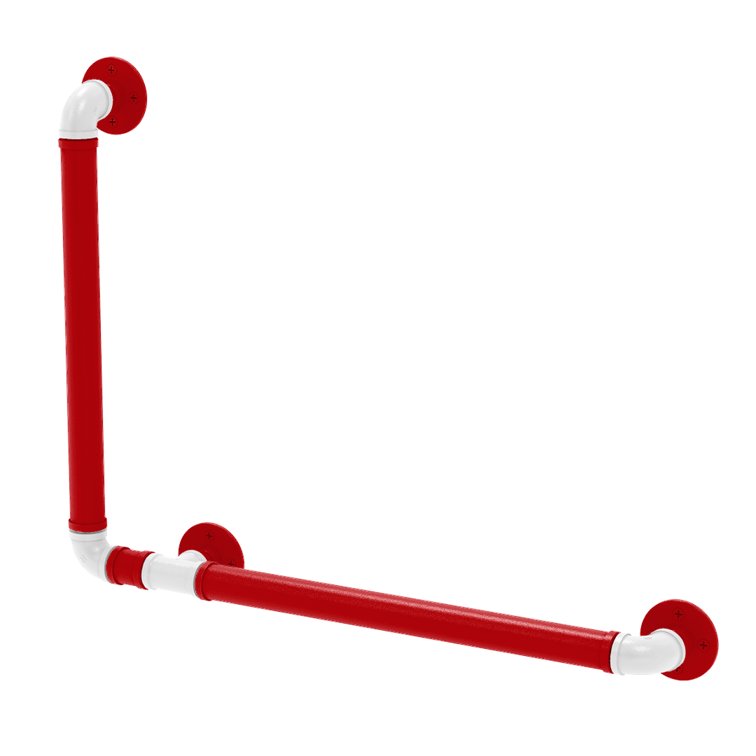 Collegiate Collection 90 Degree Grab Bar Left Hand Badger State Red and White Edition