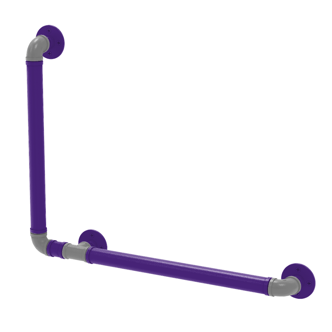 Collegiate Collection 90 Degree Grab Bar Left Hand Flint Hills Purple and Silver Edition