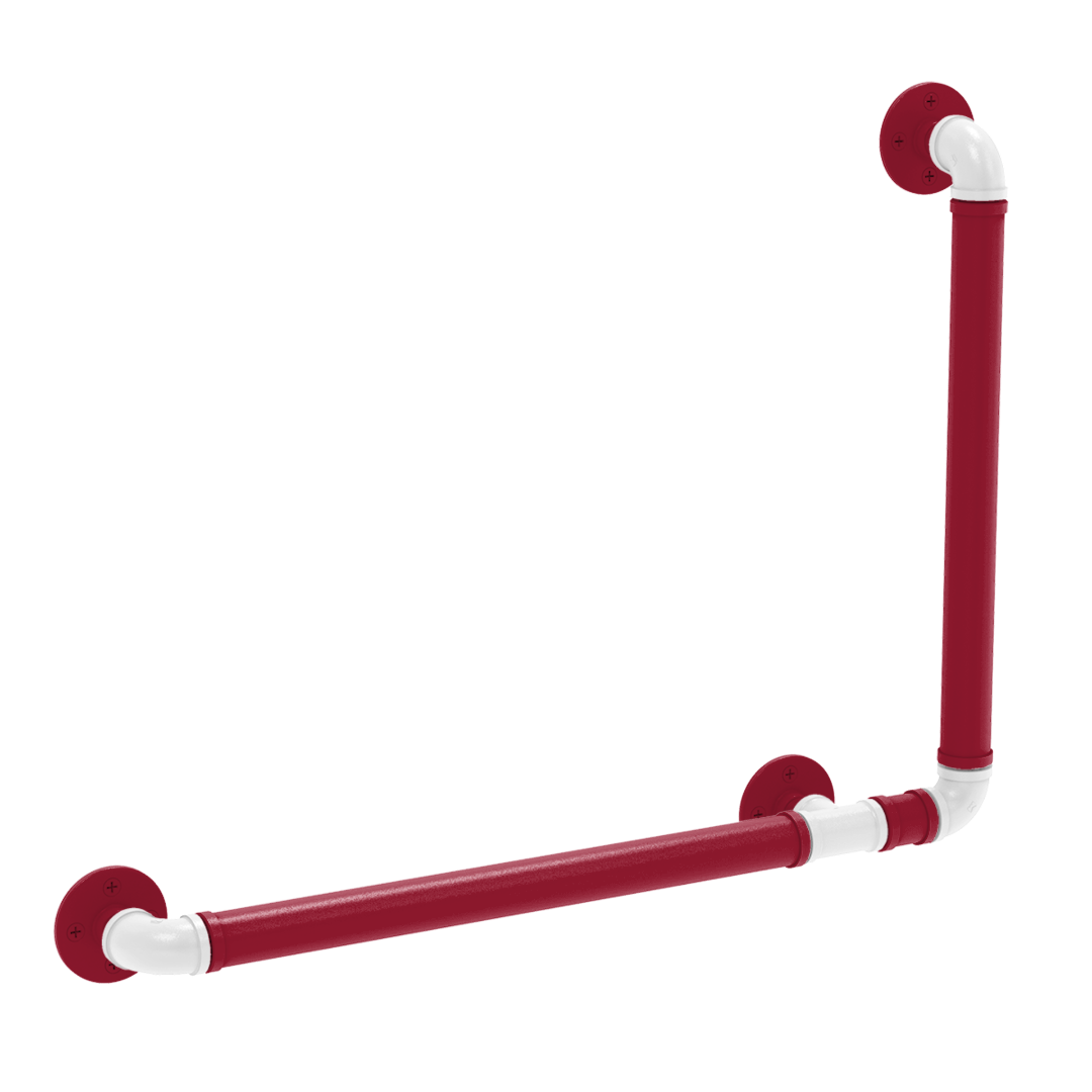 Collegiate Collection 90 Degree Grab Bar Right Hand Tidewater Red and White Edition-