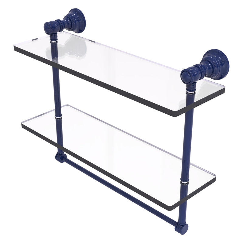 Carolina Collection Double Glass Shelf with Towel Bar