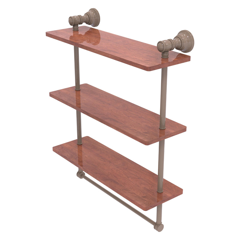 Carolina Collection Triple Wood Shelf with Towel Bar