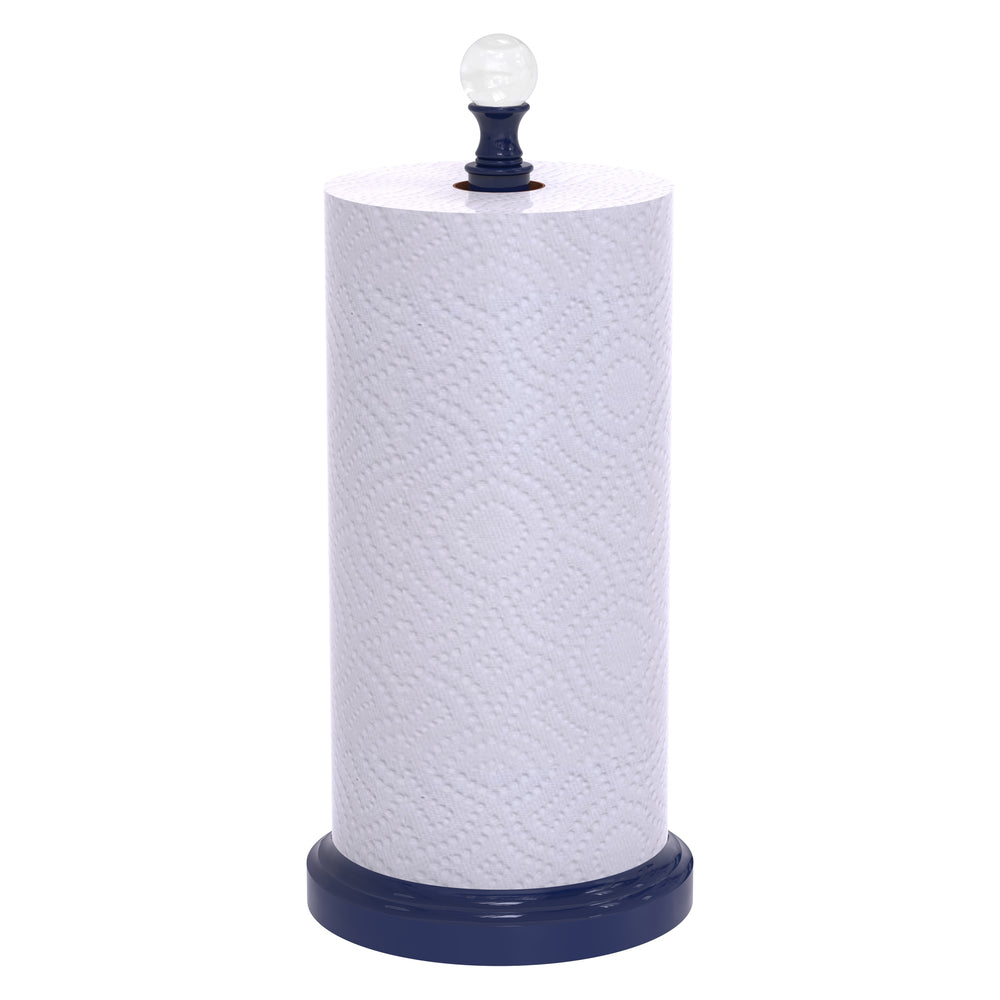 brass paper towel holder with roll and acrylic top knob