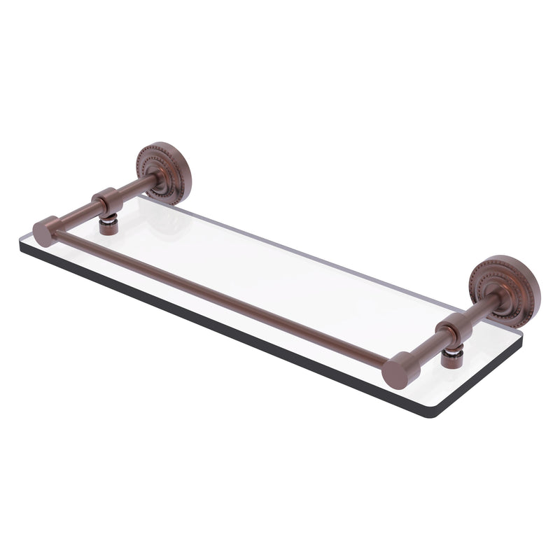 Dottingham Collection Single Glass Shelf with Gallery Rail