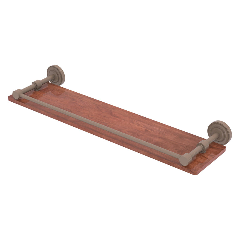Dottingham Collection Solid IPE Ironwood Shelf with Gallery Rail