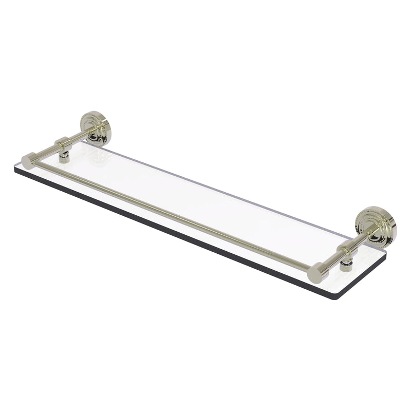 Dottingham Collection Single Glass Shelf with Gallery Rail