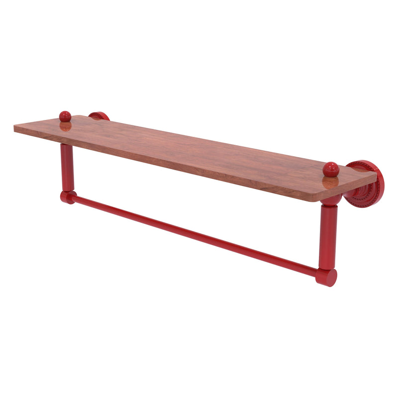 Dottingham Collection Solid IPE Ironwood Shelf with Integrated Towel Bar