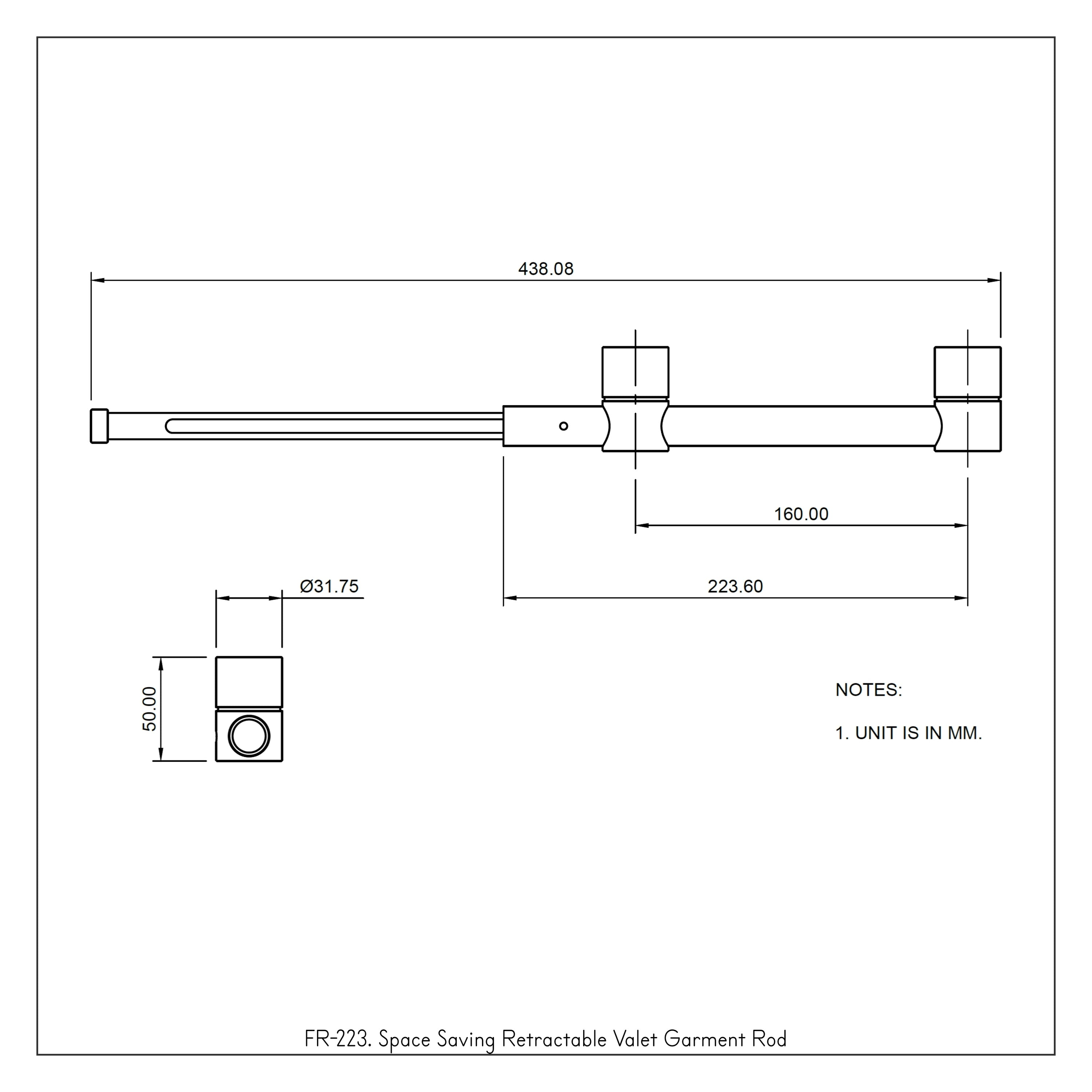 Space Saving Retractable Valet Garment Rod