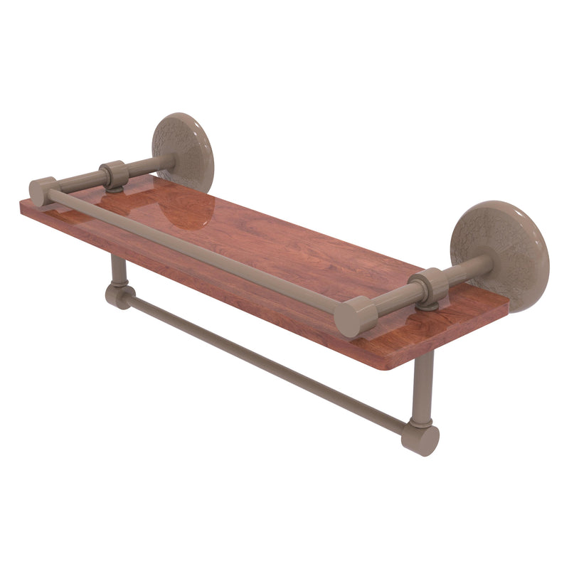 Monte Carlo Collection IPE Ironwood Shelf with Gallery Rail and Towel Bar