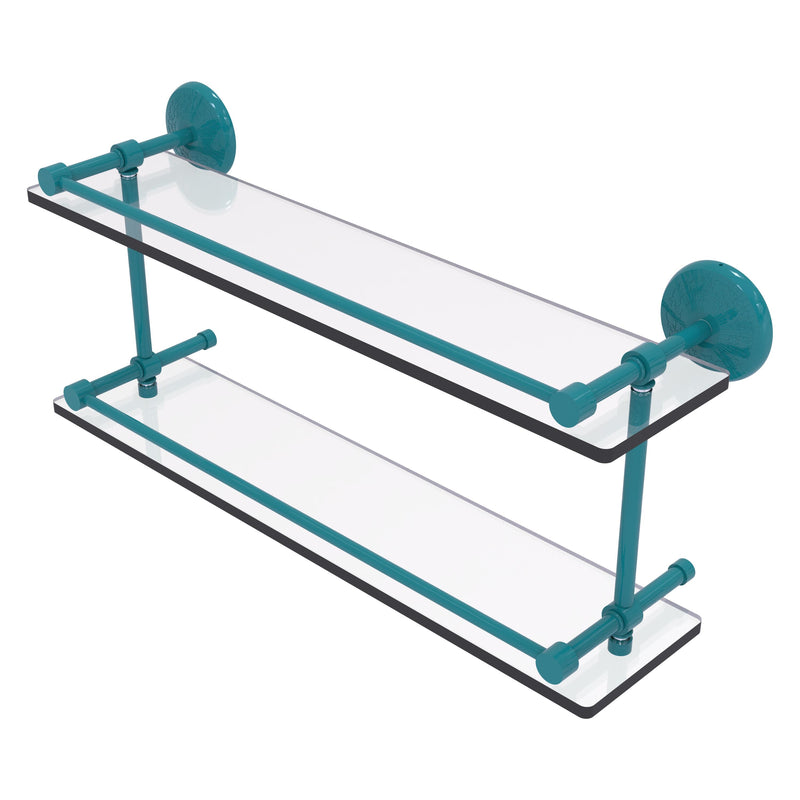 Monte Carlo Collection Double Glass Shelf with Gallery Rail