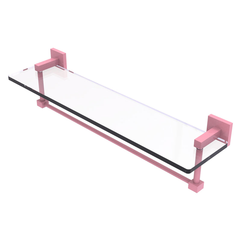 Montero Collection Glass Vanity Shelf with Integrated Towel Bar