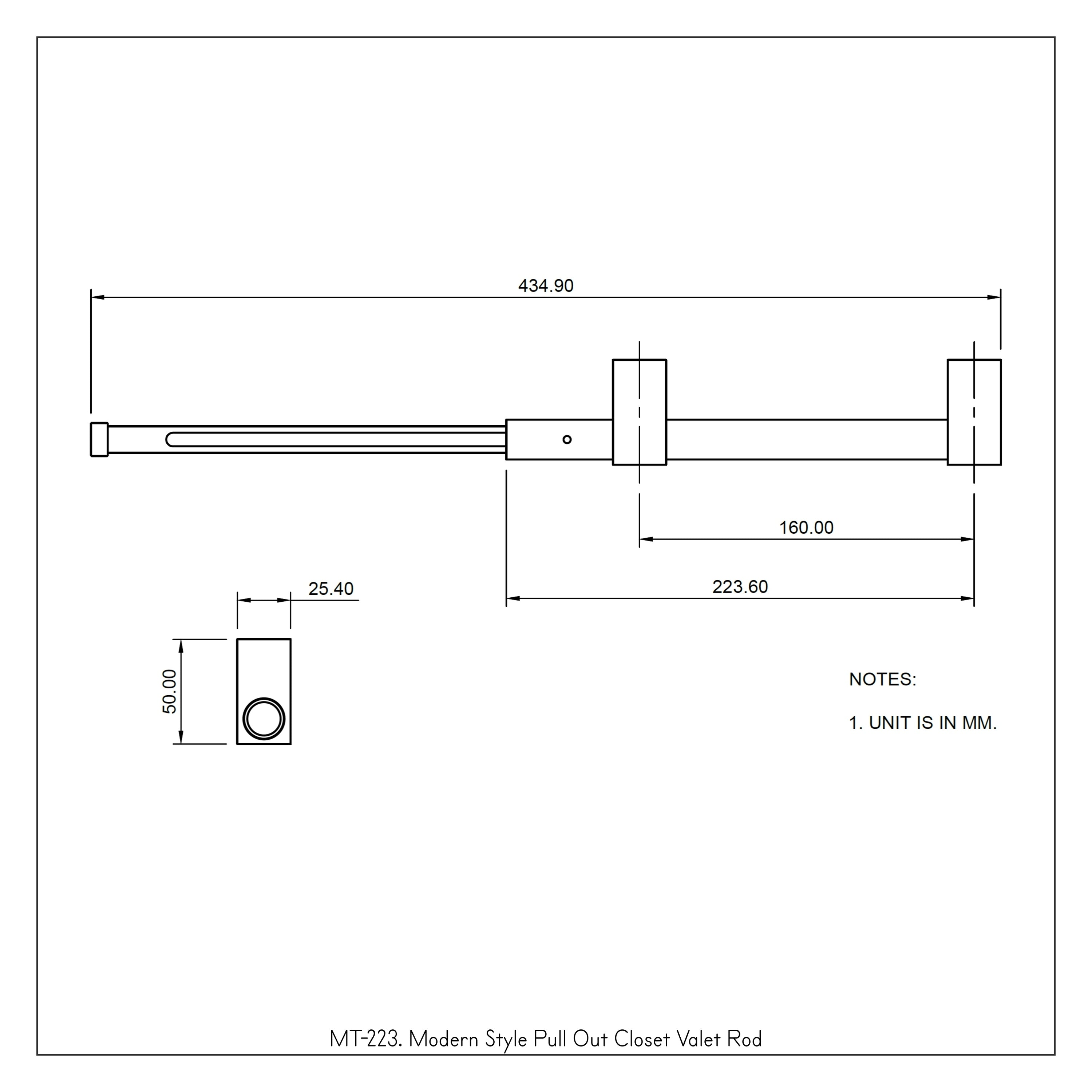 Modern Style Pull Out Closet Valet Rod