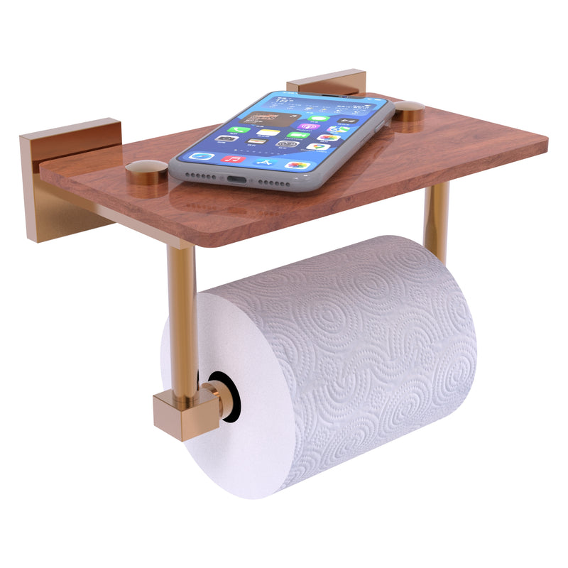 Montero 2 Post Toilet Paper Holder with Wood Shelf