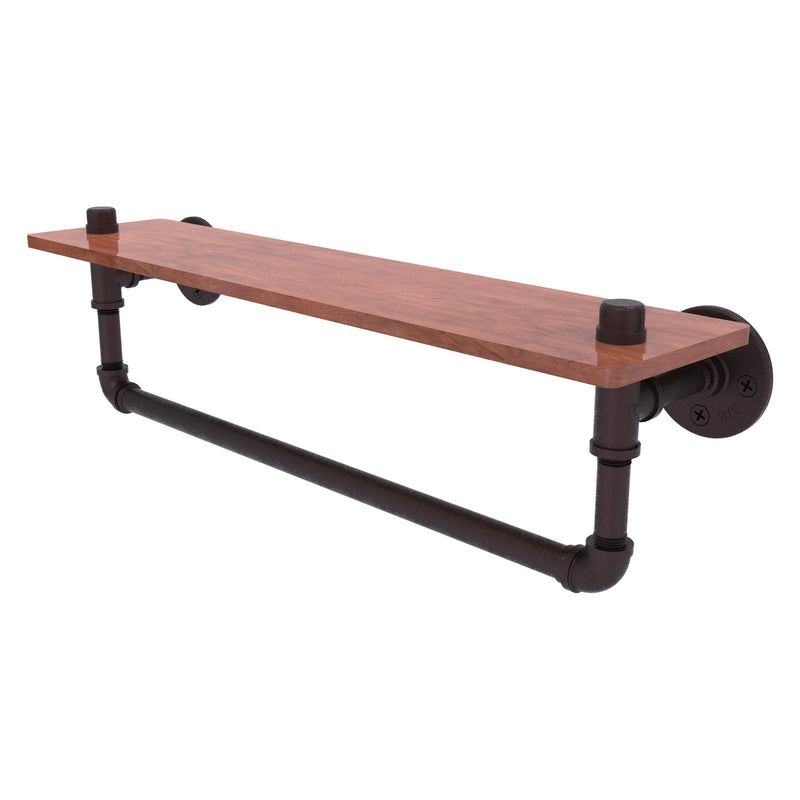Pipeline Collection Ironwood Shelf with Towel Bar