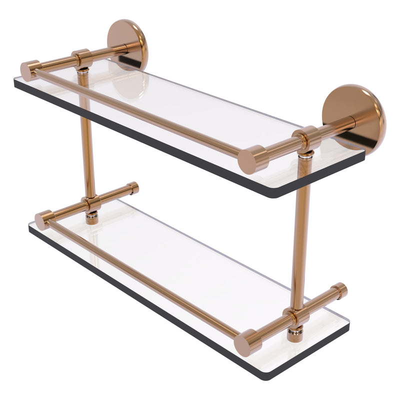 Prestige Skyline Collection Tempered Double Glass Shelf with Gallery Rail