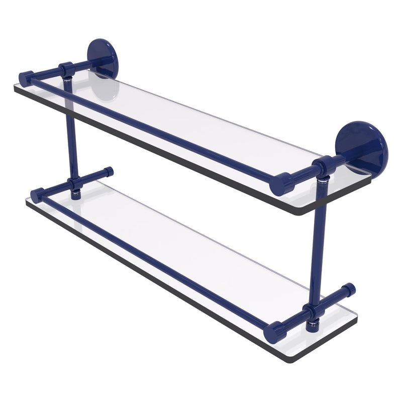 Prestige Skyline Collection Tempered Double Glass Shelf with Gallery Rail