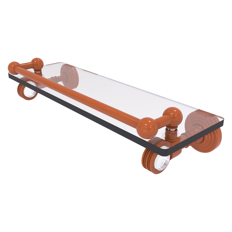 Pacific Grove Collection Glass Shelf with Gallery Rail with Dotted Accents