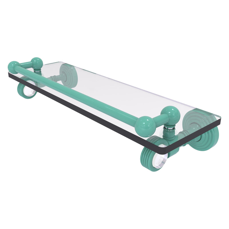 Pacific Grove Collection Glass Shelf with Gallery Rail with Grooved Accents