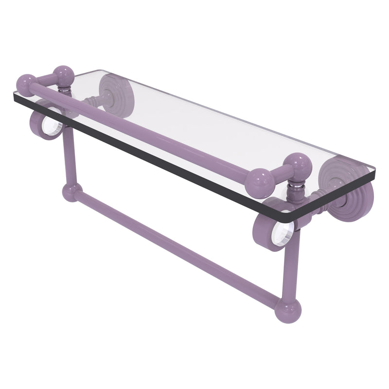 Pacific Grove Collection Glass Shelf with Gallery Rail and Towel Bar with Smooth Accents