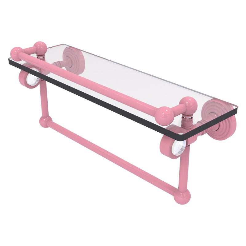 Pacific Grove Collection Glass Shelf with Gallery Rail and Towel Bar with Smooth Accents