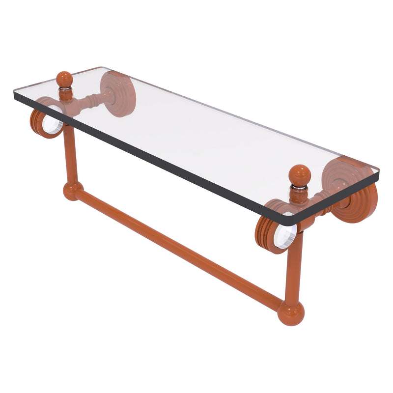 Pacific Grove Collection Glass Shelf with Towel Bar with Dotted Accents