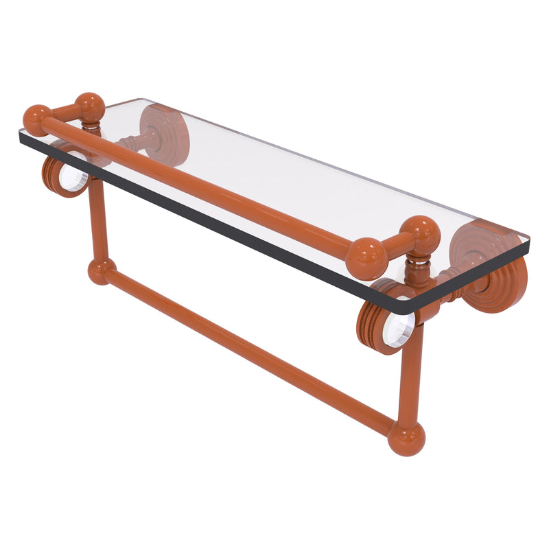 Pacific Grove Collection Glass Shelf with Gallery Rail and Towel Bar with Dotted Accents