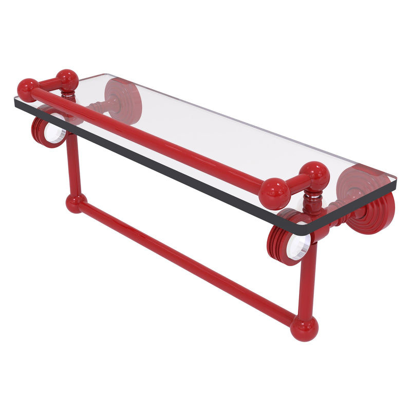 Pacific Grove Collection Glass Shelf with Gallery Rail and Towel Bar with Dotted Accents