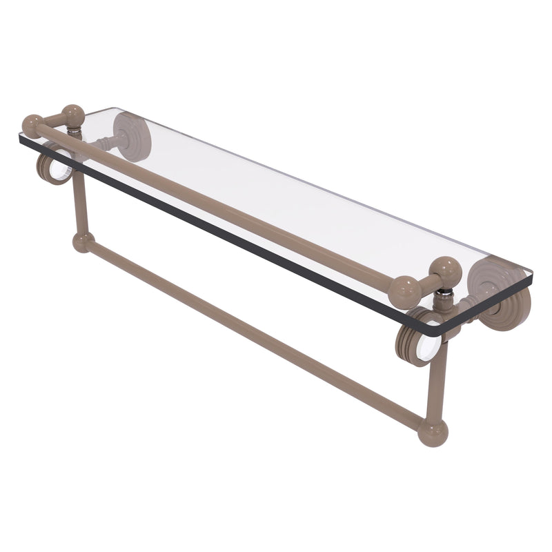 Pacific Grove Collection Glass Shelf with Gallery Rail and Towel Bar with Dotted Accents