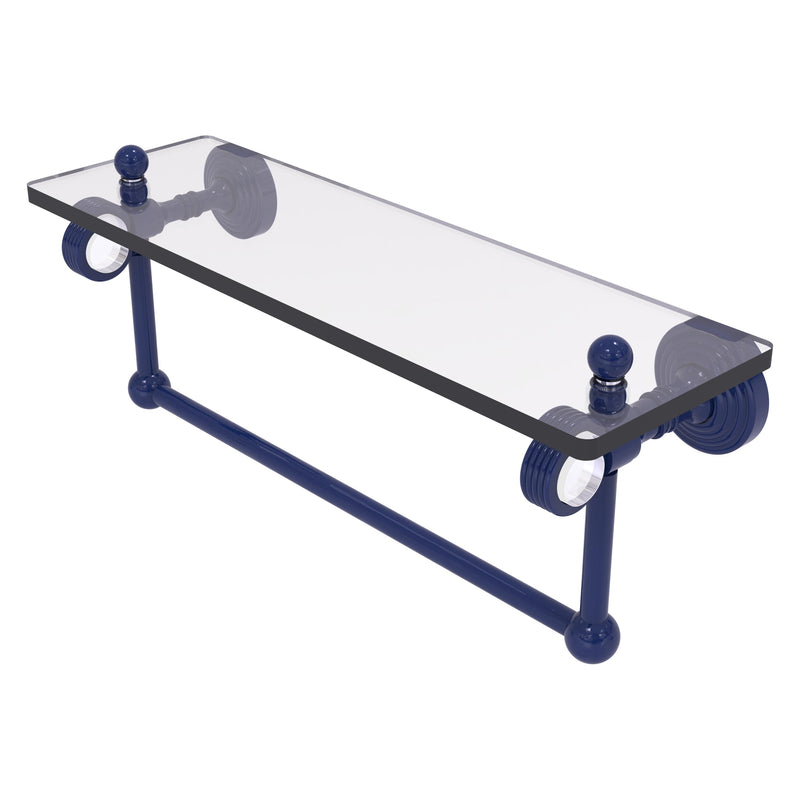 Pacific Grove Collection Glass Shelf with Towel Bar with Grooved Accents