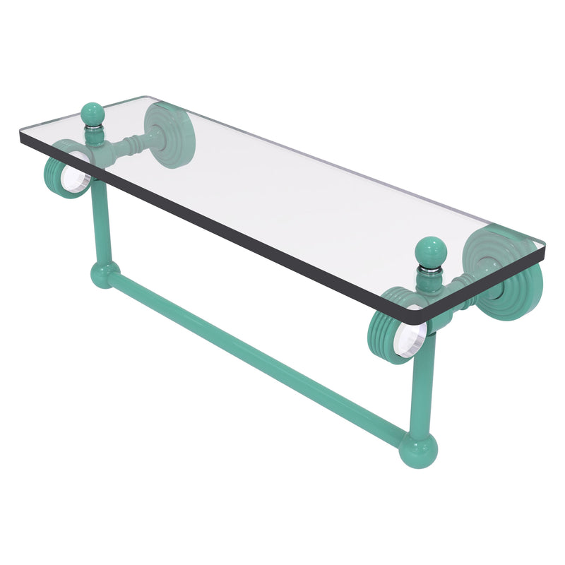 Pacific Grove Collection Glass Shelf with Towel Bar with Grooved Accents