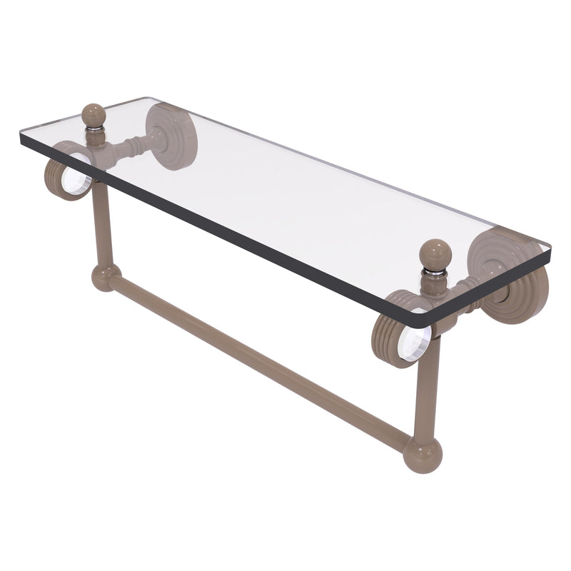 Pacific Grove Collection Glass Shelf with Towel Bar with Grooved Accents