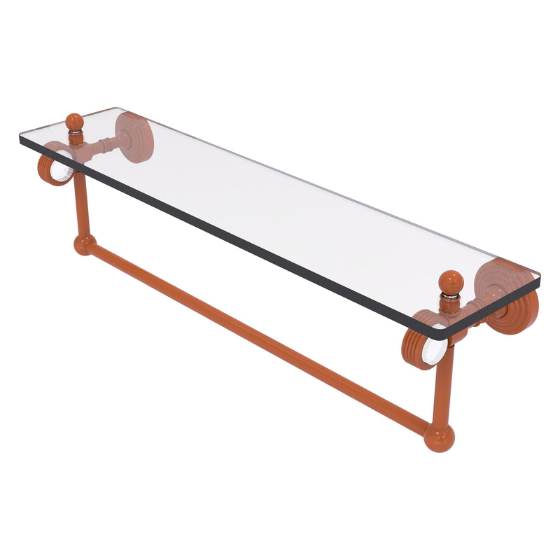 Pacific Grove Collection Glass Shelf with Towel Bar with Grooved Accents