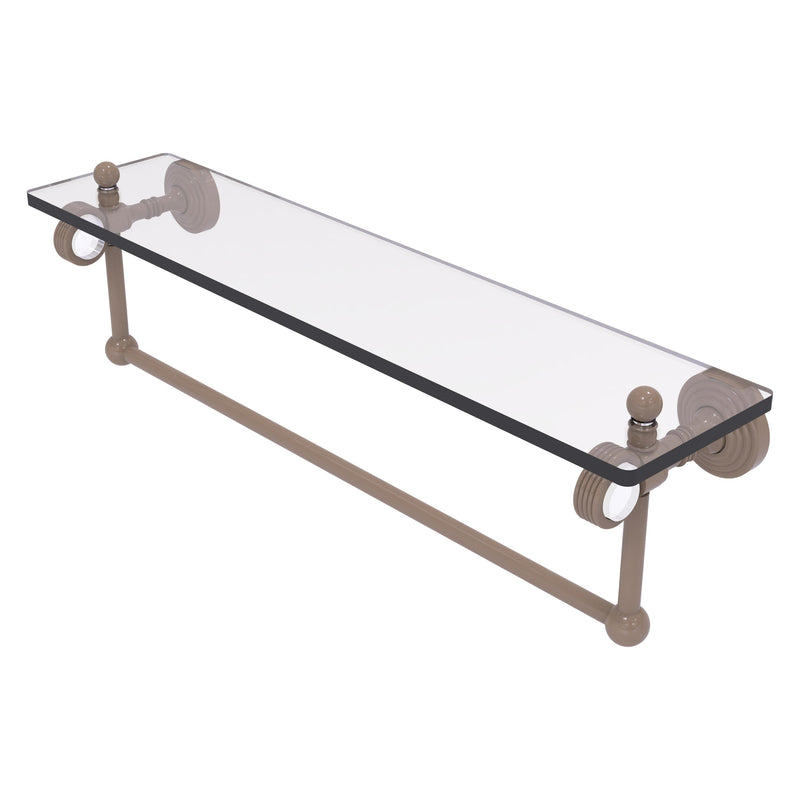 Pacific Grove Collection Glass Shelf with Towel Bar with Grooved Accents