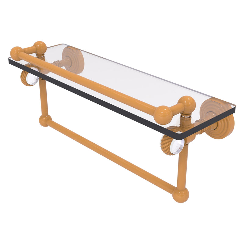 Pacific Grove Collection Glass Shelf with Gallery Rail and Towel Bar with Twisted Accents