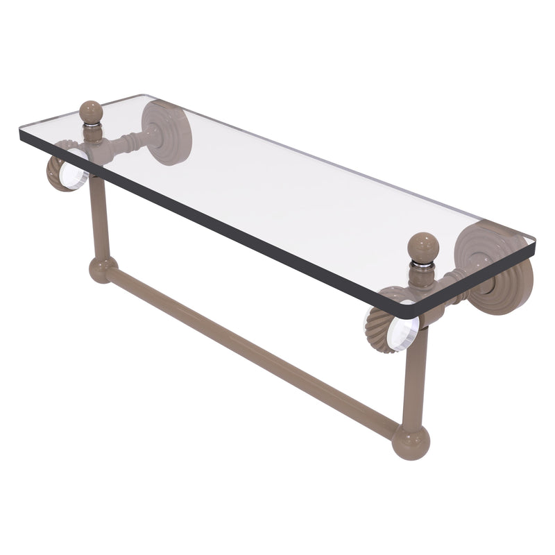 Pacific Grove Collection Glass Shelf with Towel Bar with Twisted Accents