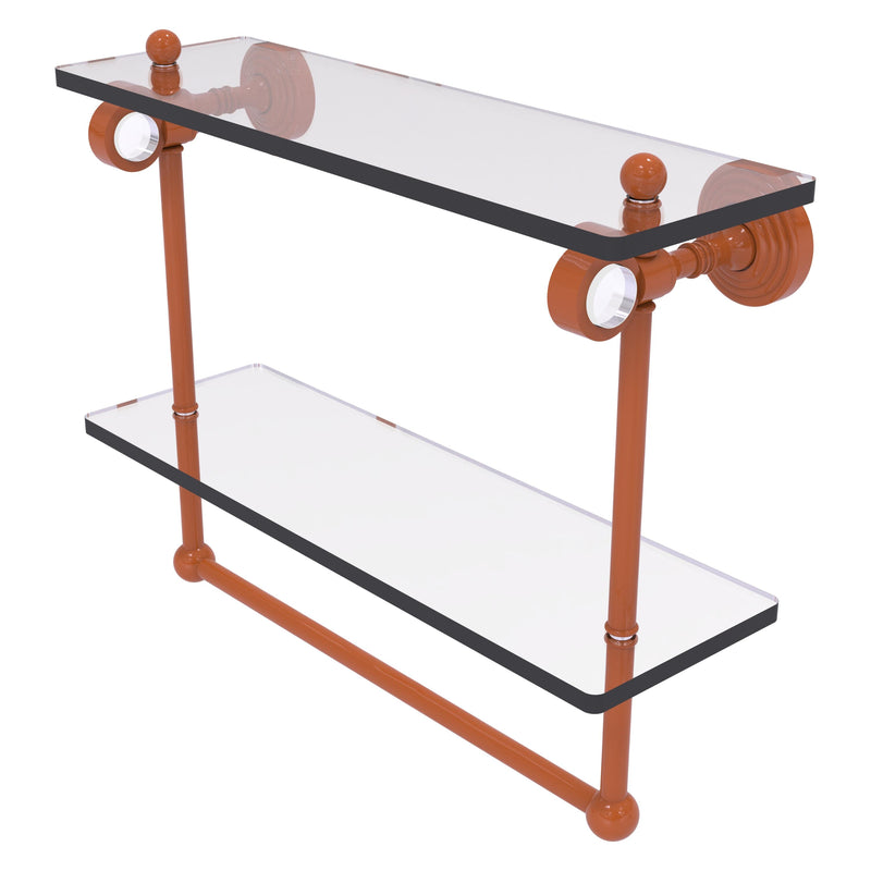 Pacific Grove Collection Double Glass Shelf  with Towel Bar with Smooth Accents