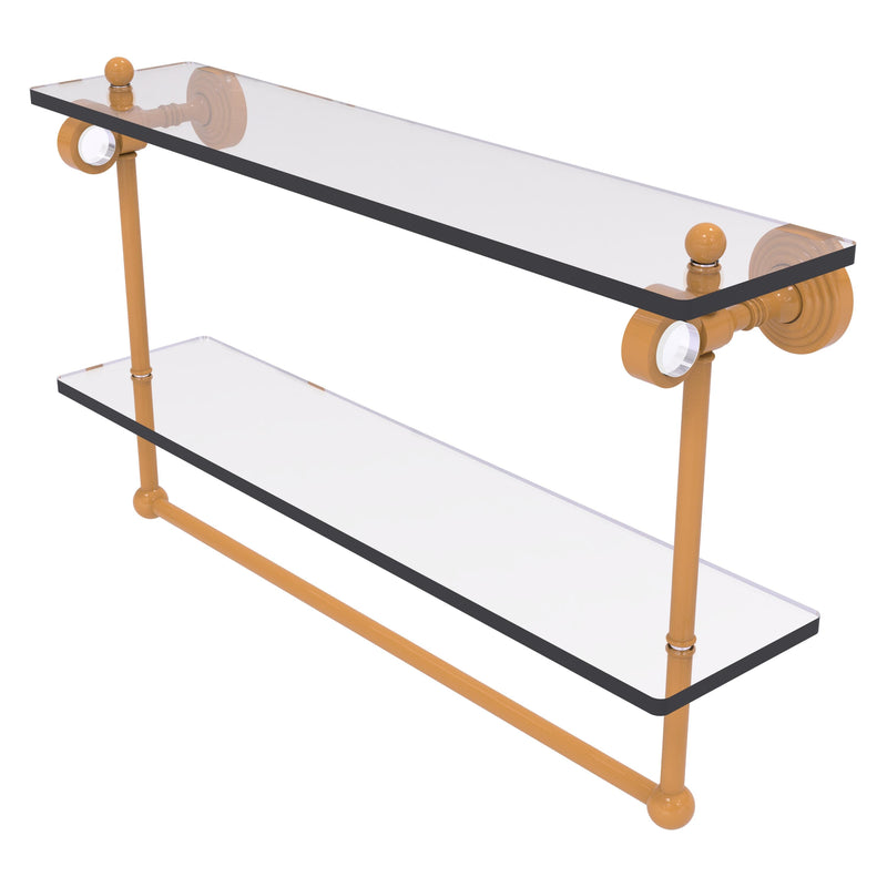 Pacific Grove Collection Double Glass Shelf  with Towel Bar with Smooth Accents