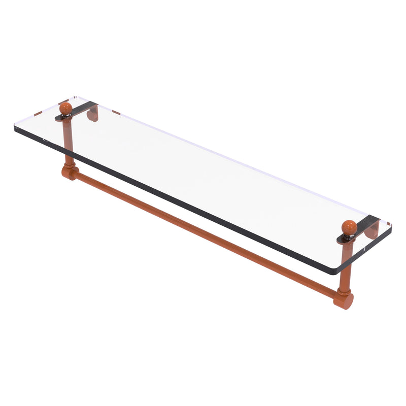 Prestige Regal Collection Glass Vanity Shelf with Integrated Towel Bar