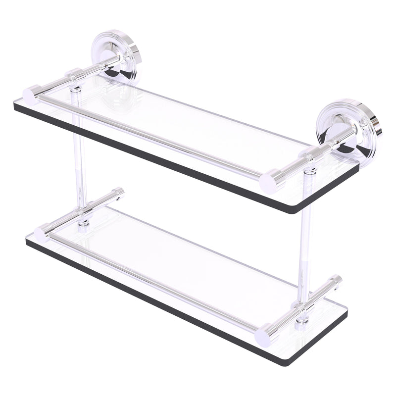 Prestige Regal Collection Double Glass Shelf with Gallery Rail