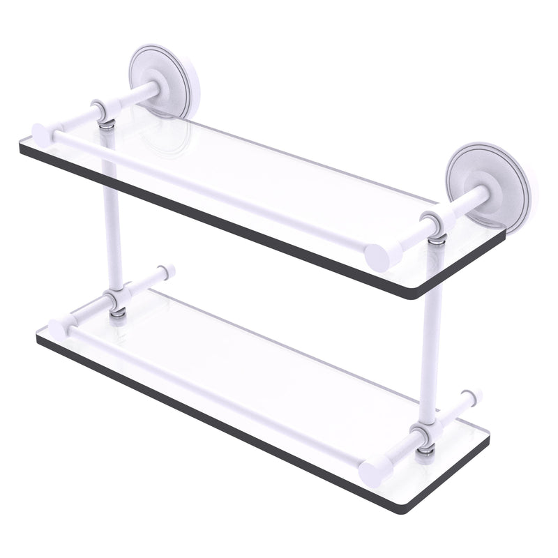 Prestige Regal Collection Double Glass Shelf with Gallery Rail