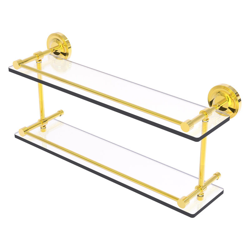 Prestige Regal Collection Double Glass Shelf with Gallery Rail