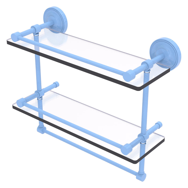 Prestige Regal Collection Gallery Rail Double Glass Shelf with Towel Bar